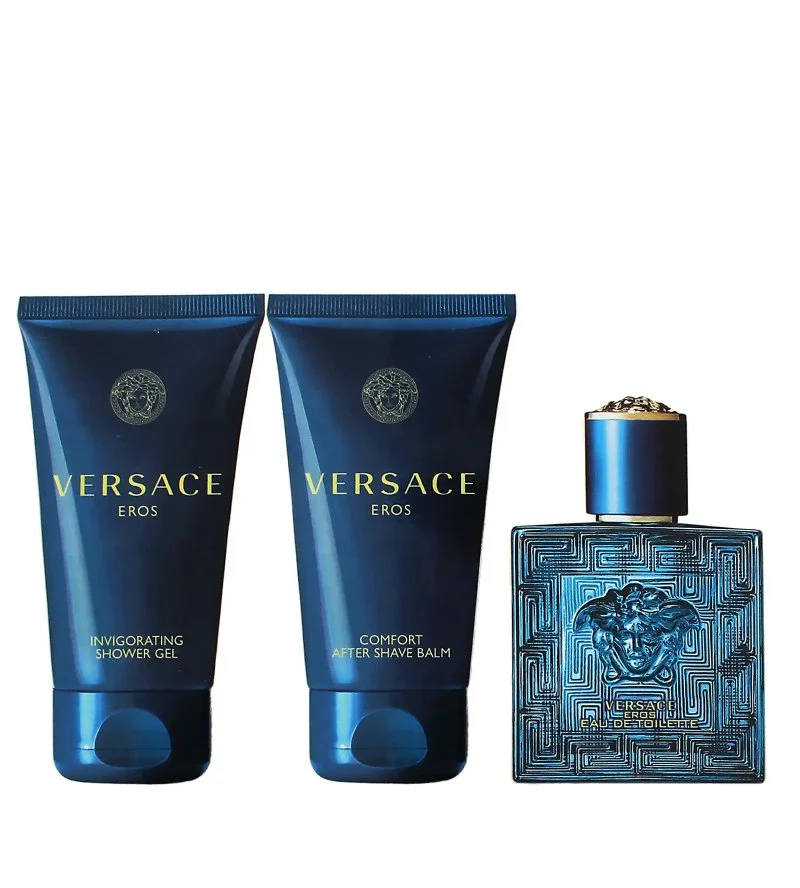 Eros Coffret cadeau 50 ml + gel douche 50 ml + baume après-rasage eau de toilette pour homme