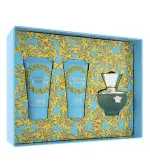 Coffret cadeau Versace Dylan Turquoise pour femmes eau de toilette 50 ml + gel douche 50 ml + lait corporel 50 ml 50 ml + sprchový gel 50 ml + tělové mléko 50 ml