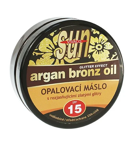 SUN Argan Bronz Oil beurre solaire aux paillettes dorées illuminatrices SPF 15 200 ml