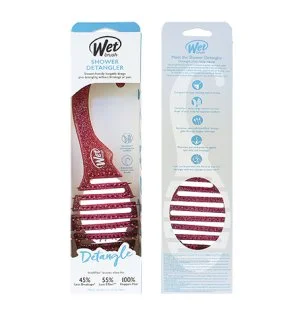 Wet Brush Shower Detangler brosse à cheveux rose pailletée