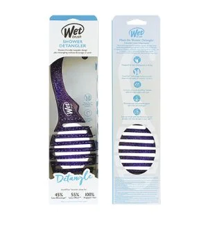 Wet Brush Shower Detangler brosse à cheveux Purple Glitter