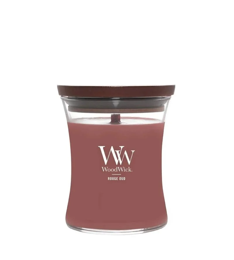 Rouge Oud bougie parfumée à mèche en bois 275 g