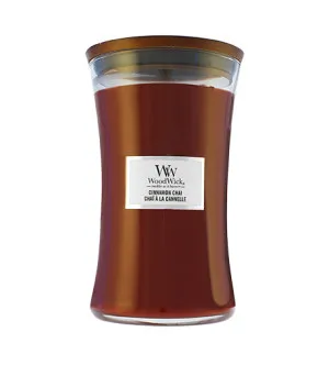 Bougie parfumée WoodWick Cinnamon Chai avec mèche en bois 609,5 g