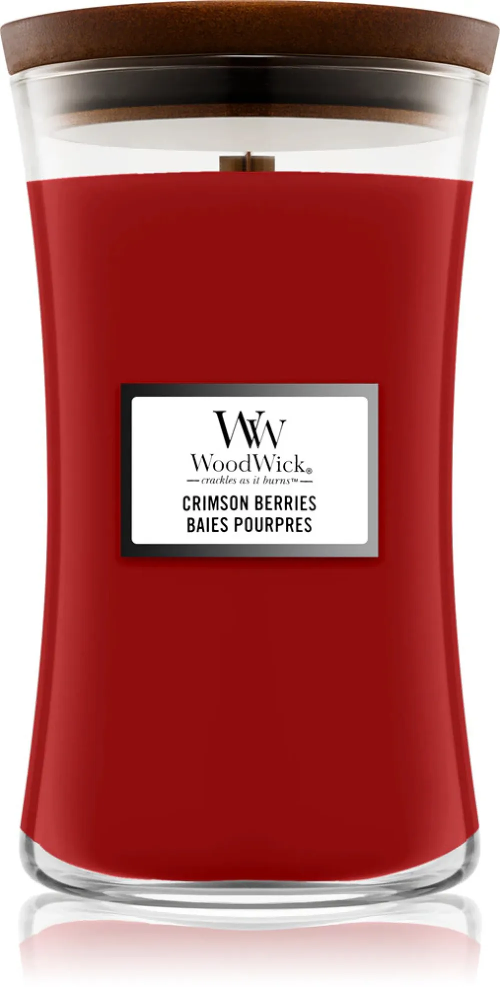 Bougie parfumée WoodWick Crimson Berries avec mèche en bois 275 g