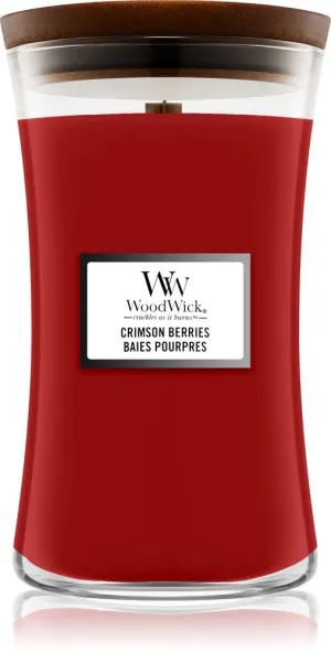 Bougie parfumée WoodWick Crimson Berries avec mèche en bois 275 g