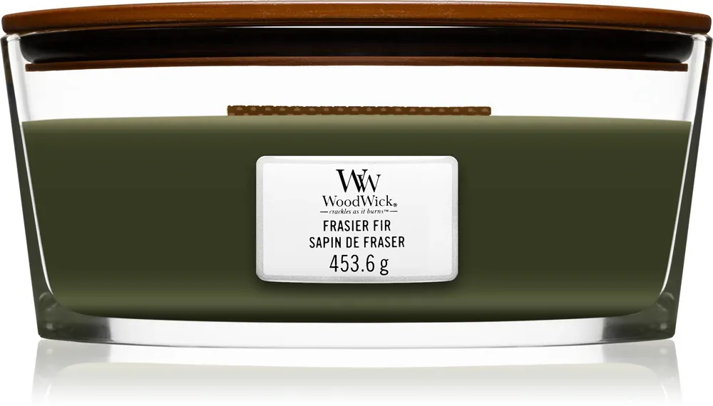 Bougie parfumée WoodWick Frasier Fir avec mèche en bois 453,6 g