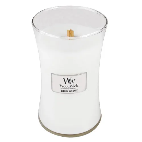 Bougie parfumée WoodWick Island Coconut avec mèche en bois 609,5 g