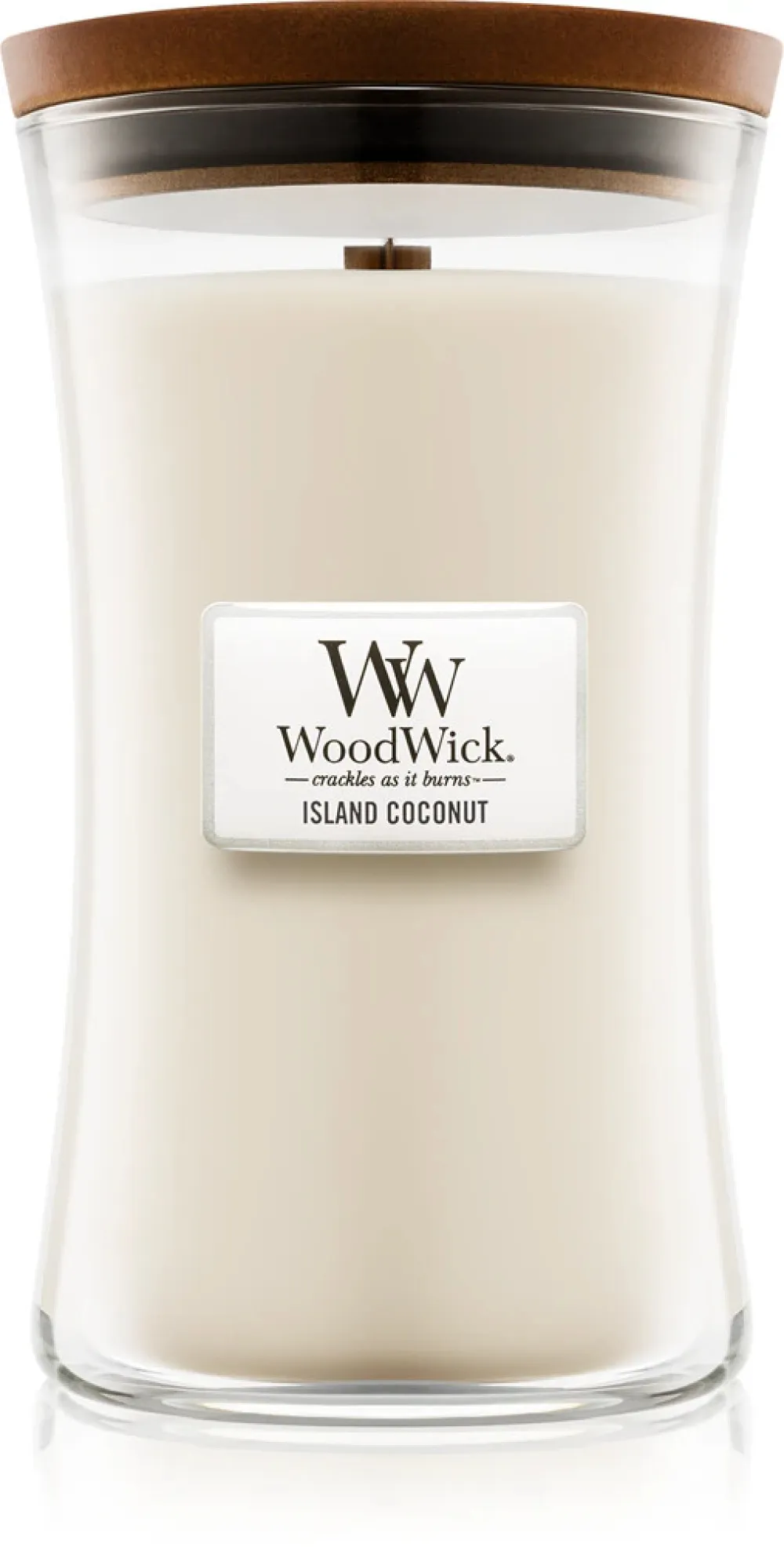 Bougie parfumée WoodWick Island Coconut avec mèche en bois 609,5 g