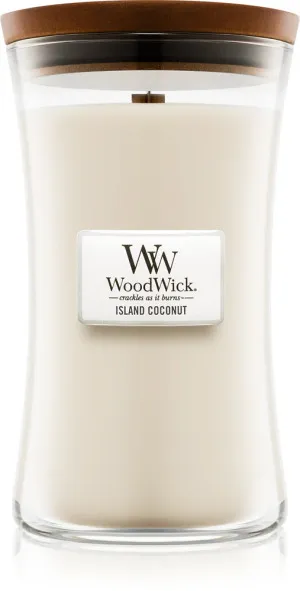 Bougie parfumée WoodWick Island Coconut avec mèche en bois 609,5 g