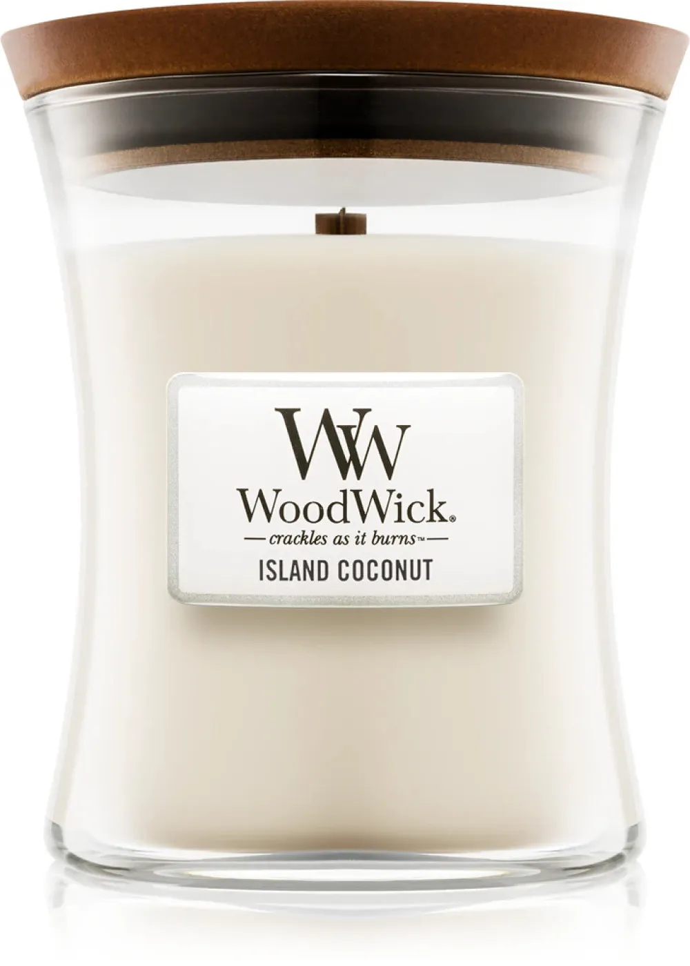Bougie parfumée WoodWick Island Coconut avec mèche en bois 609,5 g