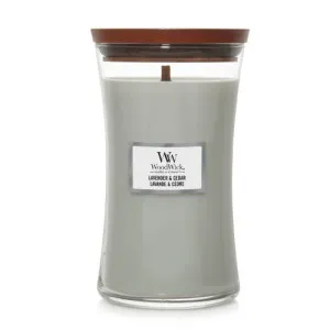 Bougie parfumée WoodWick Lavender & Cedar avec mèche en bois pour femmes