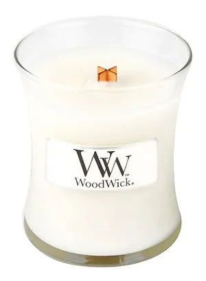 Bougie parfumée WoodWick Linen avec mèche en bois pour femmes