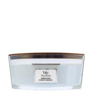 Bougie parfumée WoodWick Magnolia Birch avec mèche en bois 453,6 g