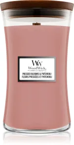 Pressed Blooms & Patchouli bougie parfumée avec mèche en bois 609,5 g