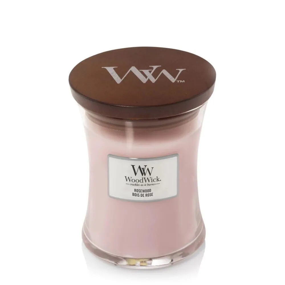 Bougie parfumée WoodWick Rosewood avec mèche en bois 275 g