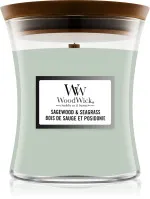 Bougie parfumée WoodWick Sagewood & Seagrass avec mèche en bois 275 g