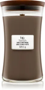Bougie parfumée WoodWick Sand & Driftwood avec mèche en bois 275 g
