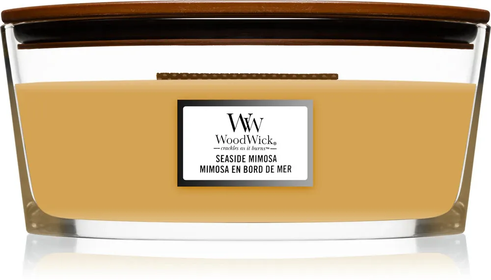 Bougie parfumée WoodWick Seaside Mimosa avec mèche en bois 453,6 g