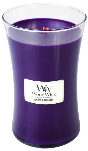 Bougie parfumée WoodWick Spiced Blackberry avec mèche en bois pour femmes