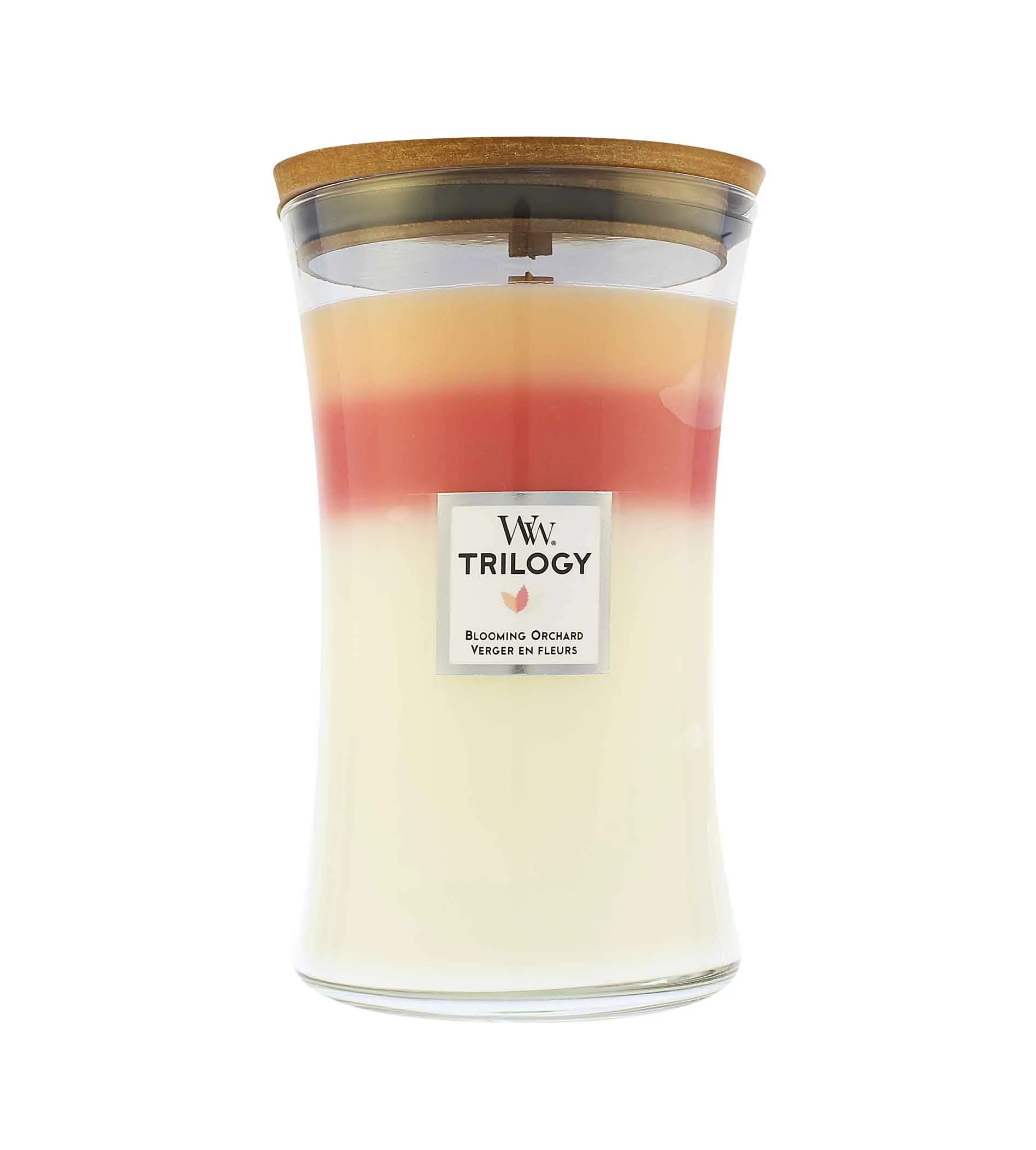 Bougie parfumée WoodWick Trilogy Blooming Orchard avec mèche en bois pour homme