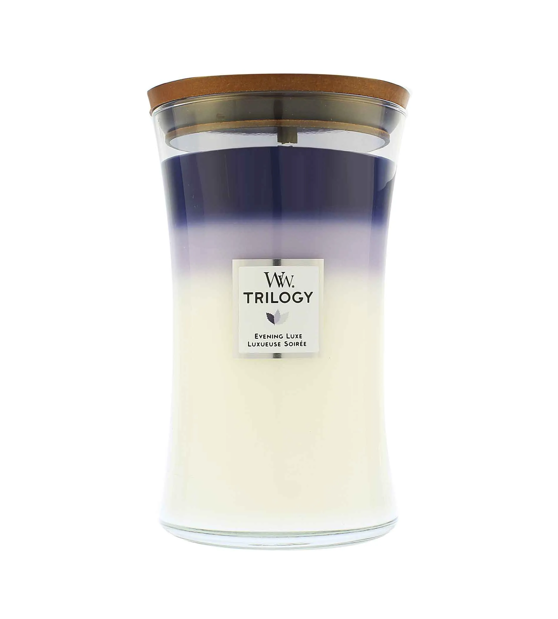 Bougie parfumée WoodWick Trilogy Evening Luxe avec mèche en bois 609 g