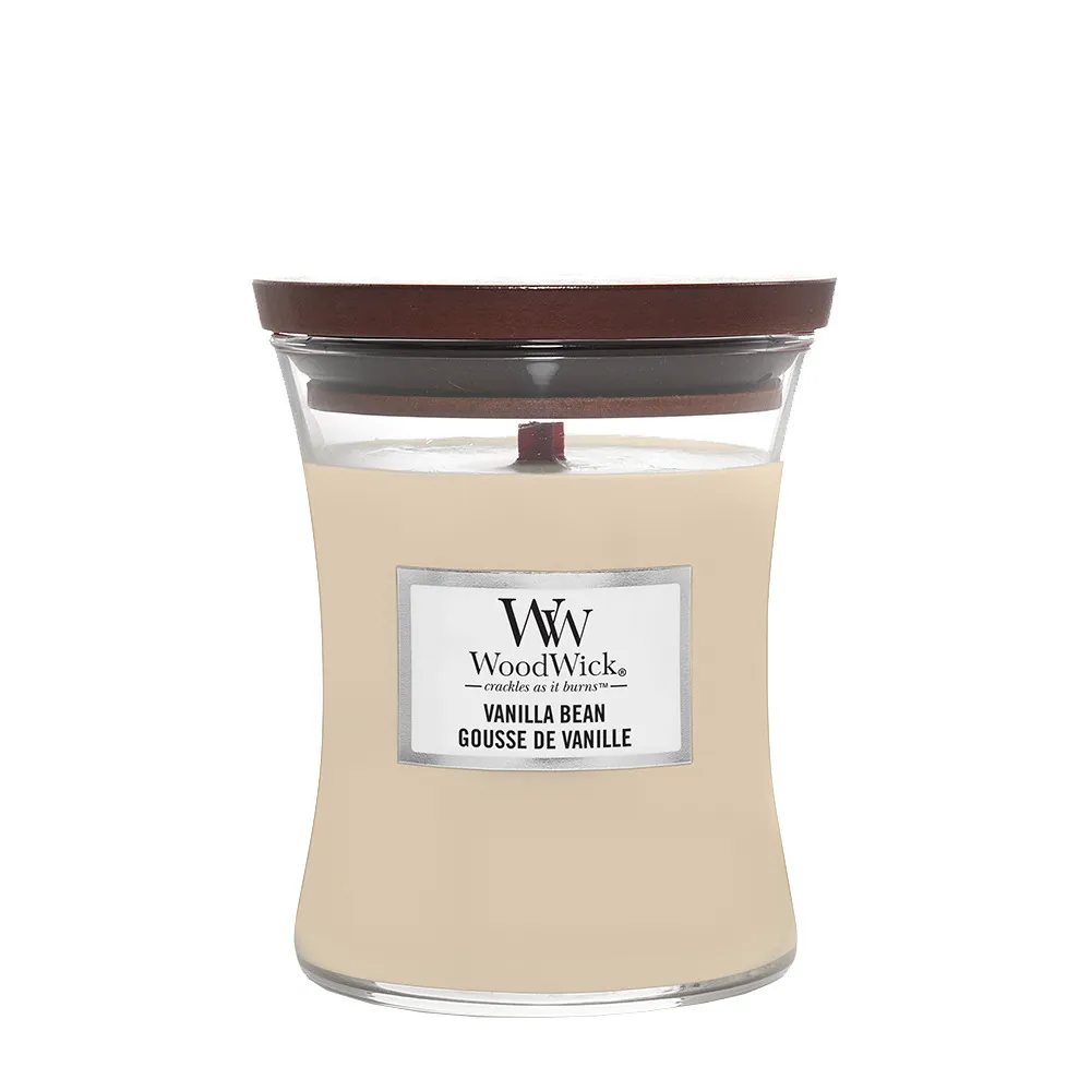 Bougie parfumée WoodWick Vanilla Bean avec mèche en bois 275 g