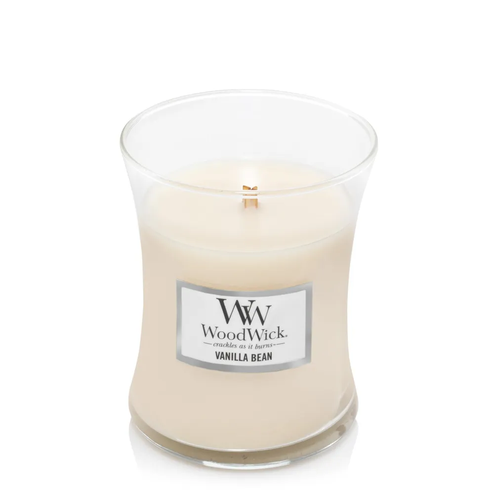 Bougie parfumée WoodWick Vanilla Bean avec mèche en bois 275 g