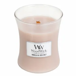 Bougie parfumée WoodWick Vanilla & Sea Salt avec mèche en bois 275 g