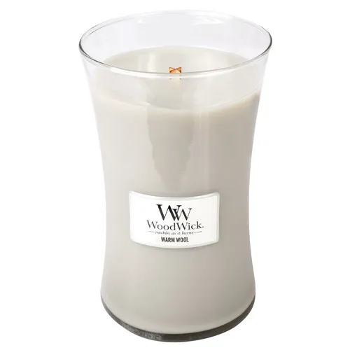Bougie parfumée WoodWick Warm Wool avec mèche en bois pour femmes