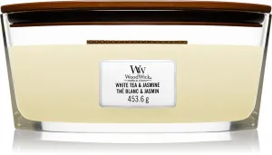 Bougie parfumée WoodWick White Tea & Jasmine avec mèche en bois 453,6 g