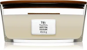 Bougie parfumée WoodWick White Teak avec mèche en bois 453,6 g