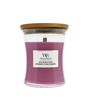 Bougie parfumée WoodWick Wild Berry & Beets avec mèche en bois pour hommes