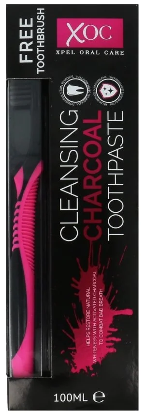 Xpel Charcoal dentifrice blanchissant au charbon actif + brosse à dents