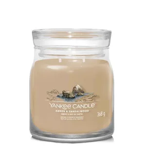 Yankee Candle Amber & Sandalwood signature bougie moyenne 368 g