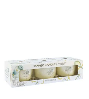 Bougie votive en verre Yankee Candle Baby Powder 3 x 37 g