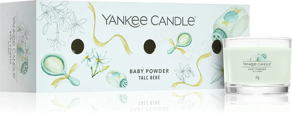 Bougie votive en verre Yankee Candle Baby Powder 3 x 37 g 3x37 g