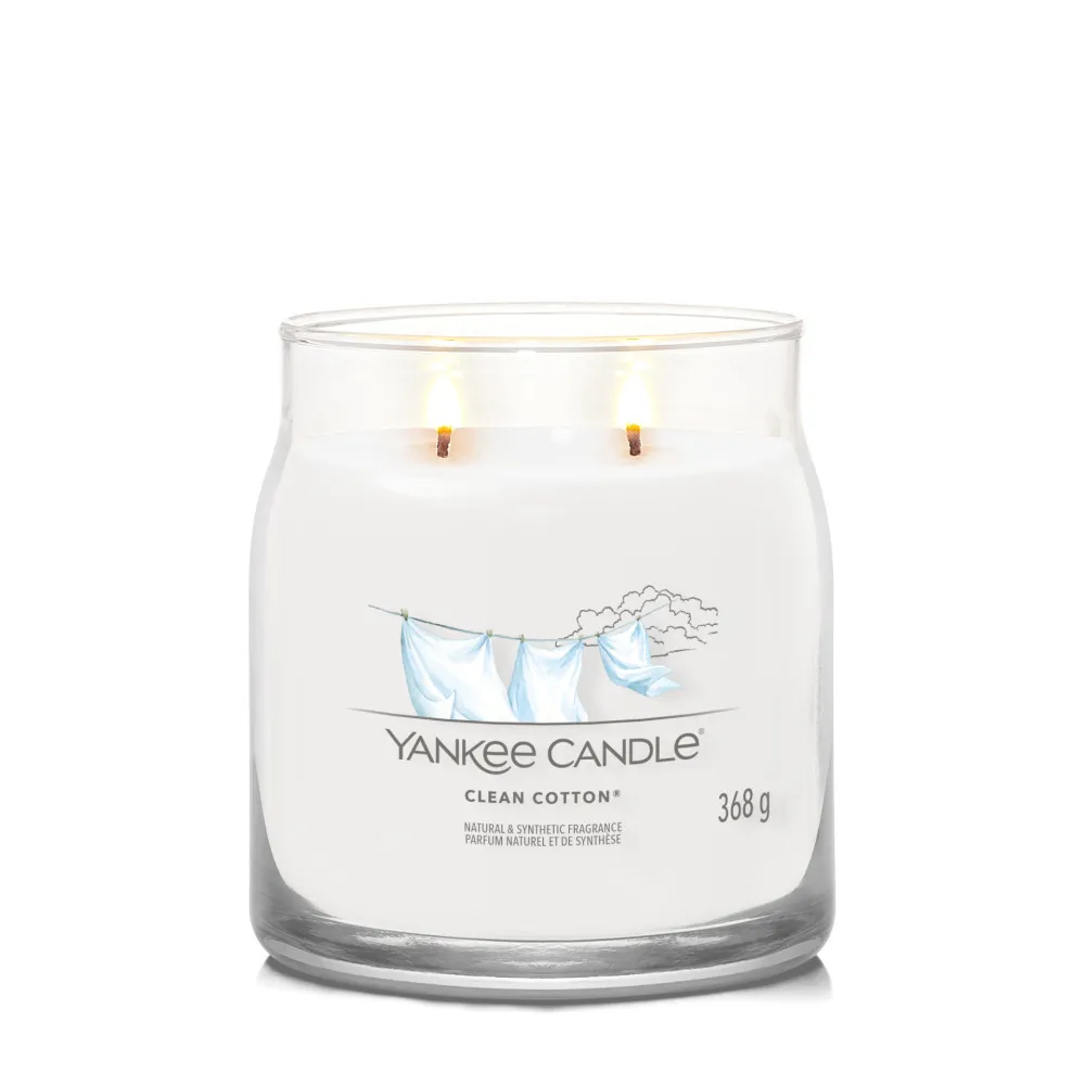 Bougie signature Yankee Candle Clean Cotton moyenne 368 g