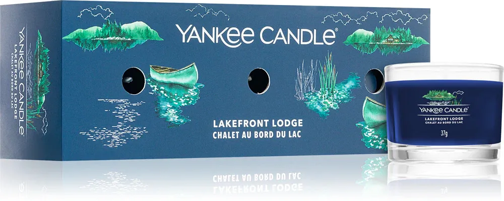 Bougie votive en verre Yankee Candle Lakefront Lodge 3 x 37 g 3x37 g