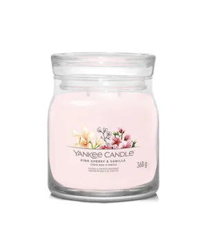 Bougie signature Yankee Candle Pink Cherry & Vanilla moyenne 368 g