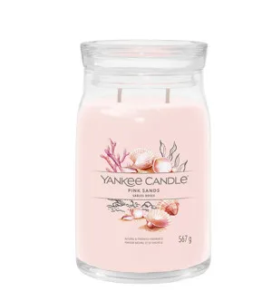 Bougie signature Yankee Candle Pink Sands grand modèle 567 g
