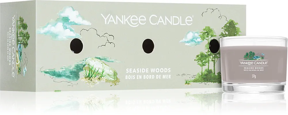 Seaside Woods bougie votive en verre 3 x 37 g 3x37 g