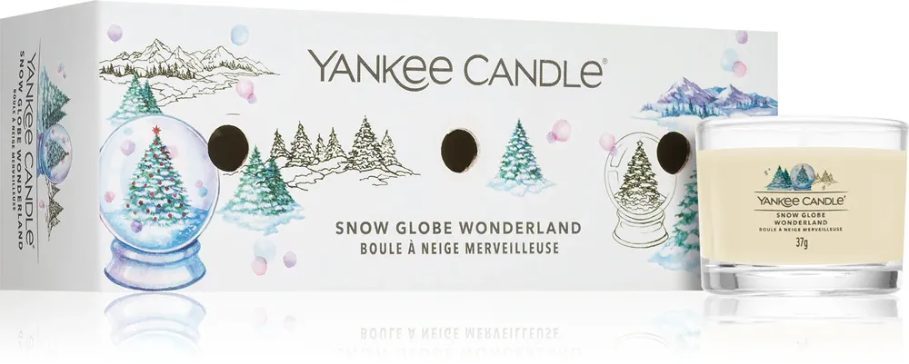 Bougie votive en verre Yankee Candle Snow Globe Wonderland 3 x 37 g 3x37 g