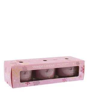 Yankee Candle Snowflake Kisses bougie votive en verre 3 x 37 g