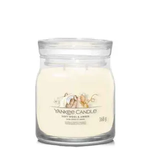 Bougie signature Yankee Candle Soft Wool & Amber moyenne 368 g