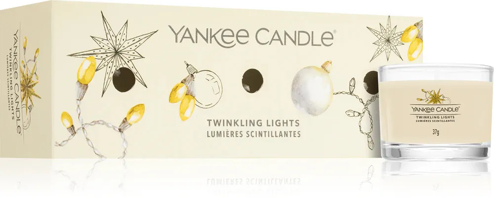 Twinkling Lights bougie votive en verre 3 x 37 g 3x37 g