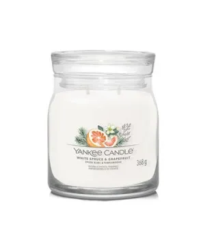 Bougie signature Yankee Candle White Spruce & Grapefruit moyenne 368 g