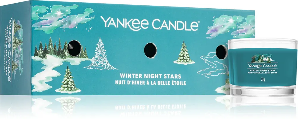 Bougie votive en verre Yankee Candle Winter Night Stars 3 x 37 g 3x37 g