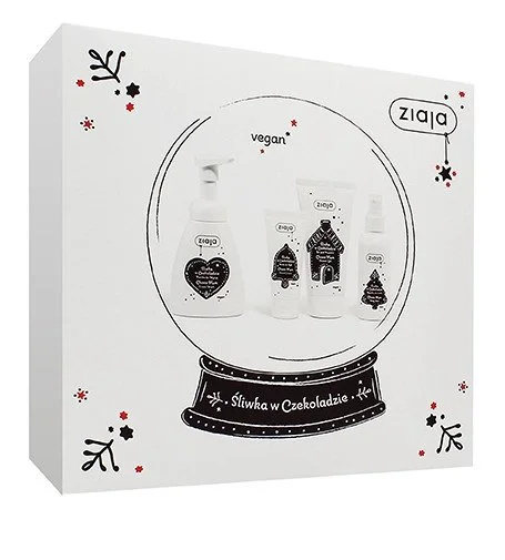 Choco Plum coffret cadeau gel douche 160 ml + mousse de douche 250 ml + crème pour les mains 50 ml + spray corporel