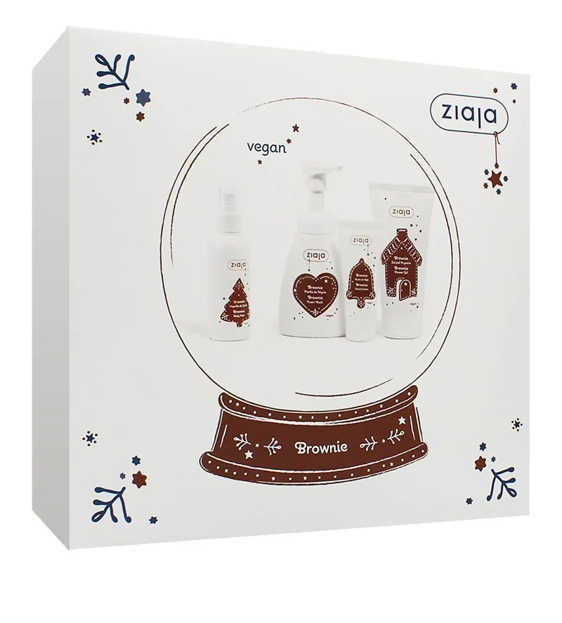 Brownie coffret cadeau gel douche 160 ml + mousse lavante 250 ml + crème pour les mains 50 ml + brume corporelle