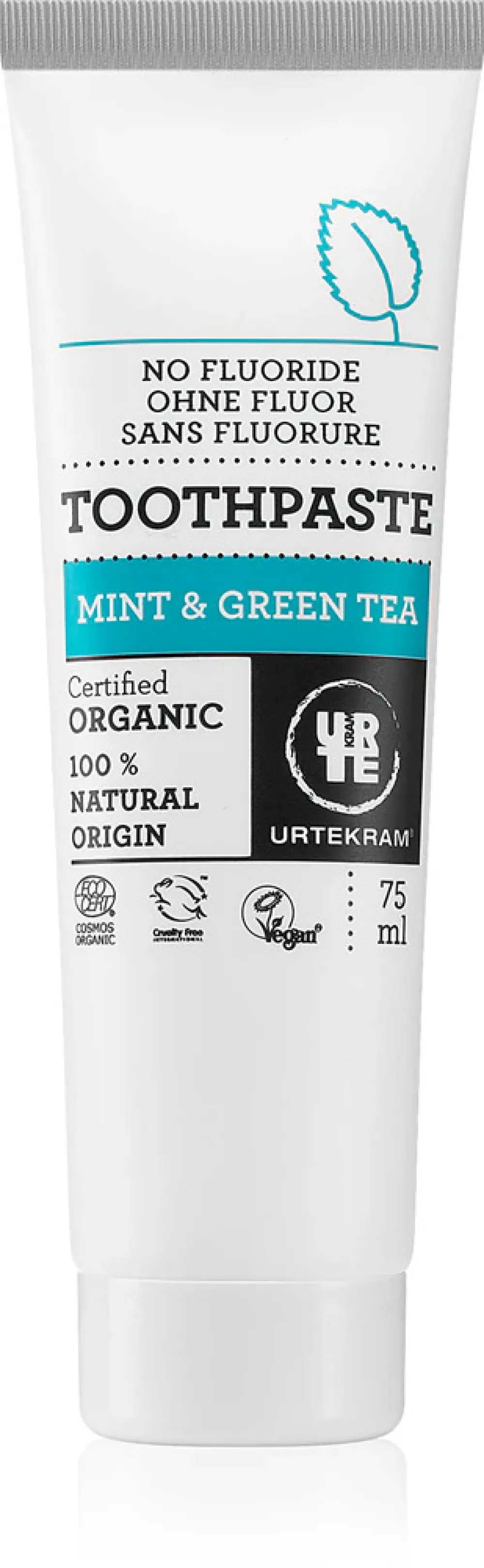 Urtekram Dentifrice thé vert et menthe 75ml BIO, VEG